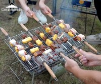 K480 Stainless Steel Barbecue Skewers with Wooden Handles (Pack of 8 in Storage Bag) 