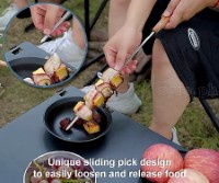 K480 Stainless Steel Barbecue Skewers with Wooden Handles (Pack of 8 in Storage Bag) 