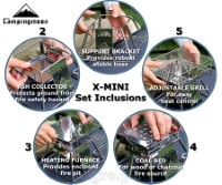 X-MINI Portable Stainless Steel Mini Camping Grill Stand (19*19*19cm)