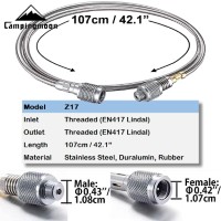 Z16-Z17 50cm-100cm  Braided Stainless Steel Butane Gas Extension Hose