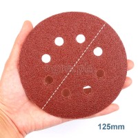 ROSD-100A Pack of 100pcs Assorted Grit Aluminum Oxide 8-Hole Sanding Discs 125mm (5”)