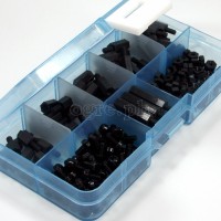 NL16-M3 PCB / Motherboard Black Nylon M-F Standoff Spacer Kit ~ 180pcs M3 Mix