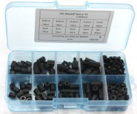 NL24-M3 PCB / Motherboard Black Nylon M-F / F-F Standoff Spacer Kit ~ 180pcs M3 Mix