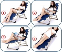 FRC-001A Fully Adjustable Collapsible Reclining Chair with Padded Headrest 178x66x32cm