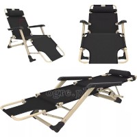 FRC-001A Fully Adjustable Collapsible Reclining Chair with Padded Headrest 178x66x32cm