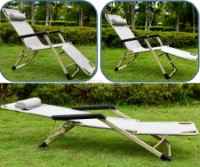 FRC-001A Fully Adjustable Collapsible Reclining Chair with Padded Headrest 178x66x32cm