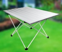 FS-AFTL01 All Aluminum Folding Mini Table Anodized Silver Top (68x46x41cm)