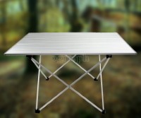 FS-AFTL01 All Aluminum Folding Mini Table Anodized Silver Top (68x46x41cm)