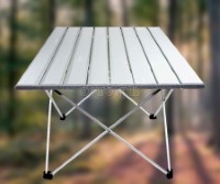 FS-AFTL01 All Aluminum Folding Mini Table Anodized Silver Top (68x46x41cm)