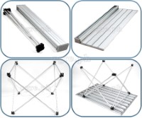 FS-AFTL01 All Aluminum Folding Mini Table Anodized Silver Top (68x46x41cm)