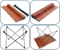 FS-AFTL02 All Aluminum Folding Mini Table Wood Grain Top (68x46x41cm)