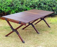 FS-WFT02 Portable Folding Roll-Top Wooden Table 120x60x45cm