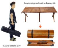 FS-WFT02 Portable Folding Roll-Top Wooden Table 120x60x45cm