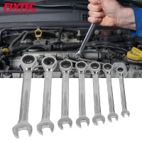 FHCGS007 7pcs Industrial Fixed Head Combination Ratchet Spanner Set