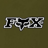 BRD-Fox(A) Outdoor Sports Brands Logos on FOTL Soft Premium Cotton Tee ~ Fox (Black)
