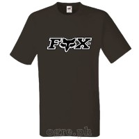 BRD-Fox(A) Outdoor Sports Brands Logos on FOTL Soft Premium Cotton Tee ~ Fox (Black)