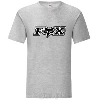 BRD-Fox(A) Outdoor Sports Brands Logos on FOTL Soft Premium Cotton Tee ~ Fox (Black)
