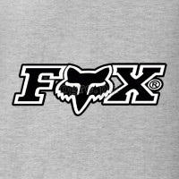 BRD-Fox(A) Outdoor Sports Brands Logos on FOTL Soft Premium Cotton Tee ~ Fox (Black)