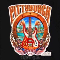 HRC-PITTS Hard Rock Cafe Artwork on Soft Premium 100% Cotton Tee ~ Pittsburgh