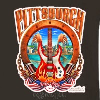 HRC-PITTS Hard Rock Cafe Artwork on Soft Premium 100% Cotton Tee ~ Pittsburgh