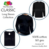 CLS-165B Black Classic Comfort Style Long Sleeves Tee 165gsm 100% Cotton