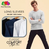 CLS-165H Heather Gray Classic Comfort Style Long Sleeves Tee 165gsm 100% Cotton