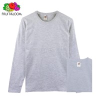 CLS-165H Heather Gray Classic Comfort Style Long Sleeves Tee 165gsm 100% Cotton
