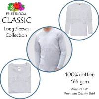 CLS-165H Heather Gray Classic Comfort Style Long Sleeves Tee 165gsm 100% Cotton