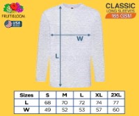CLS-165H Heather Gray Classic Comfort Style Long Sleeves Tee 165gsm 100% Cotton