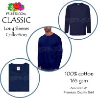 CLS-165N Navy Blue Classic Comfort Style Long Sleeves Tee 165gsm 100% Cotton