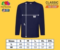 CLS-165N Navy Blue Classic Comfort Style Long Sleeves Tee 165gsm 100% Cotton