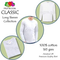 CLS-165W White Classic Comfort Style Long Sleeves Tee 165gsm 100% Cotton