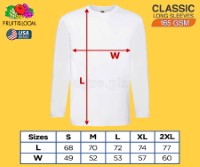 CLS-165W White Classic Comfort Style Long Sleeves Tee 165gsm 100% Cotton