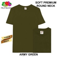 SP-195A Army Green Soft Premium Round Neck Tee 195gsm 100% Cotton
