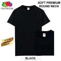 SP-195B Black Soft Premium Round Neck Tee 195gsm 100% Cotton