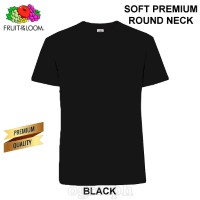 SP-195B Black Soft Premium Round Neck Tee 195gsm 100% Cotton