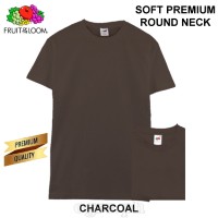 SP-195C Charcoal Soft Premium Round Neck Tee 195gsm 100% Cotton