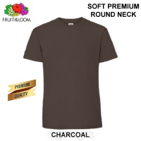 SP-195C Charcoal Soft Premium Round Neck Tee 195gsm 100% Cotton