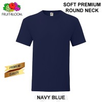 SP-195N Navy Blue Soft Premium Round Neck Tee 195gsm 100% Cotton