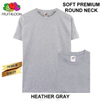 SP-195H Heather Gray Soft Premium Round Neck Tee 195gsm 100% Cotton