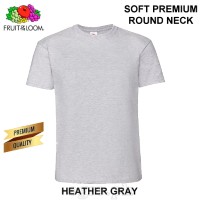 SP-195H Heather Gray Soft Premium Round Neck Tee 195gsm 100% Cotton