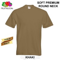 SP-195K Khaki Soft Premium Round Neck Tee 195gsm 100% Cotton