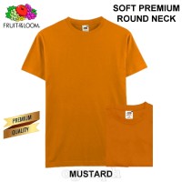 SP-195M Mustard Soft Premium Round Neck Tee 195gsm 100% Cotton