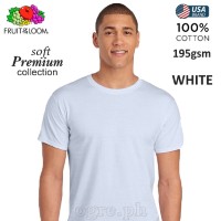 SP-195W White Soft Premium Round Neck Tee 195gsm 100% Cotton