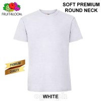 SP-195W White Soft Premium Round Neck Tee 195gsm 100% Cotton