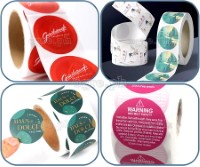 BLR-GWC Blank BOPP Round Die-Cut Labels in Rolls ~ Glossy White (Various Sizes)