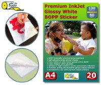 BLS-GA3-A4 BOPP Glossy White Label Sticker Sheets A3 / A4 20 sheets