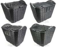 BSK-WL01 Bike Wicker Basket with Full Set Mounting Hardware (Headset Bracket and Front Axle Support Bar)