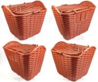 BSK-WL01 Bike Wicker Basket with Full Set Mounting Hardware (Headset Bracket and Front Axle Support Bar)