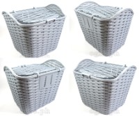 BSK-WL01 Bike Wicker Basket with Full Set Mounting Hardware (Headset Bracket and Front Axle Support Bar)